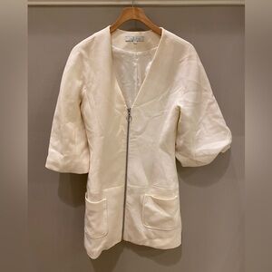 ALEXIS white zip front dress